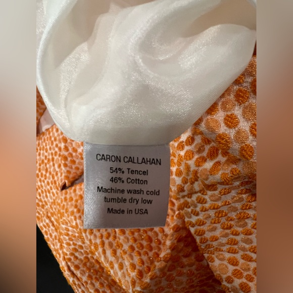 AUTUMN ADEIGBO Liadan Puff Sleeve Cutout Romper in Orange Spot - Picture 4 of 4